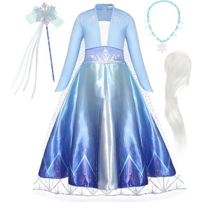 AmzBarley Filles Déguisements Reine des Neige Elsa Costume Princesse Robe et Accessoires Set pour Enfants Carnaval Halloween Robes