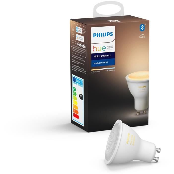 PHILIPS HUE Ampoule White Ambiance - 5,5 W - GU10 - Bluetoot