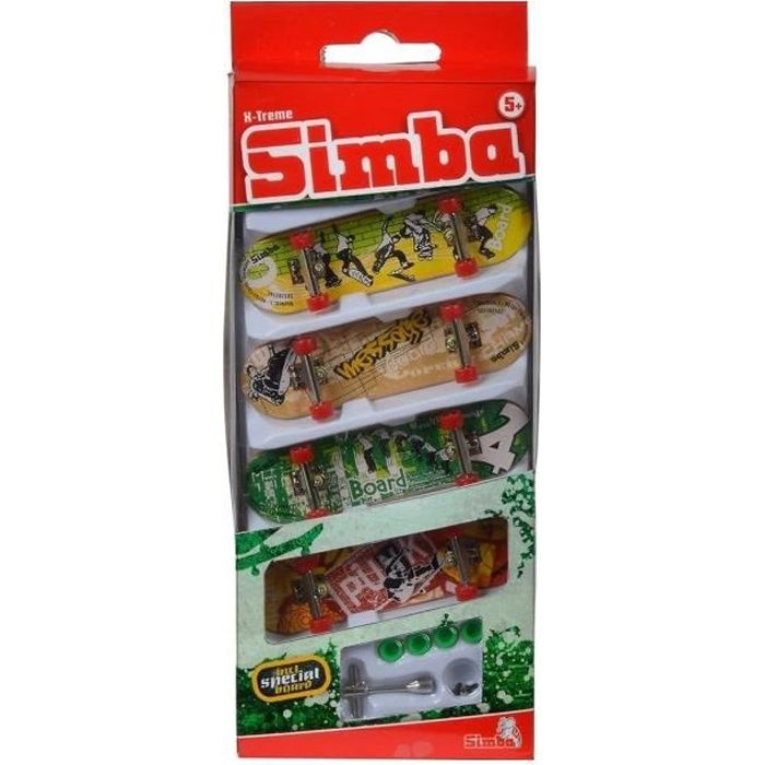 Coffret 4 Mini Skate A Doigt 90mm + 4 Roues - X-Treme - Deck Skates Finger