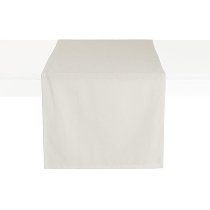 Chemin de table coton CEREMONY 50 x 150 Ivoire