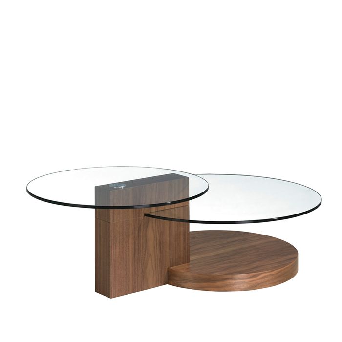 Table basse de noyer et verre 2019 ANGEL CERDA