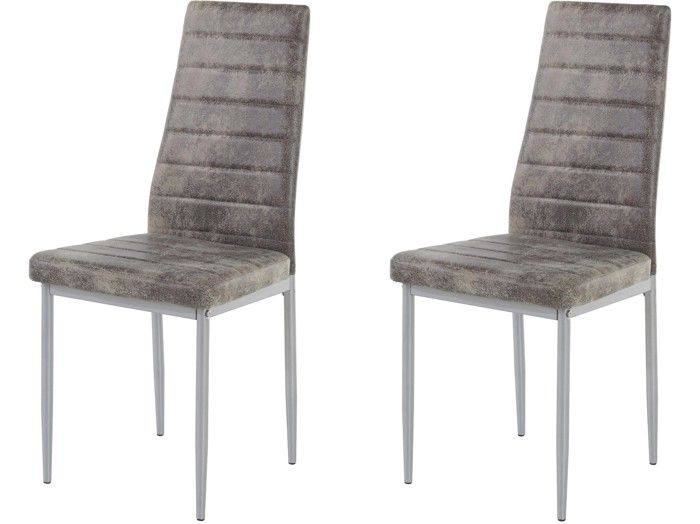 Chaise 2 Pack en microfibre grise Chaise 2 Pack en microfibre grise