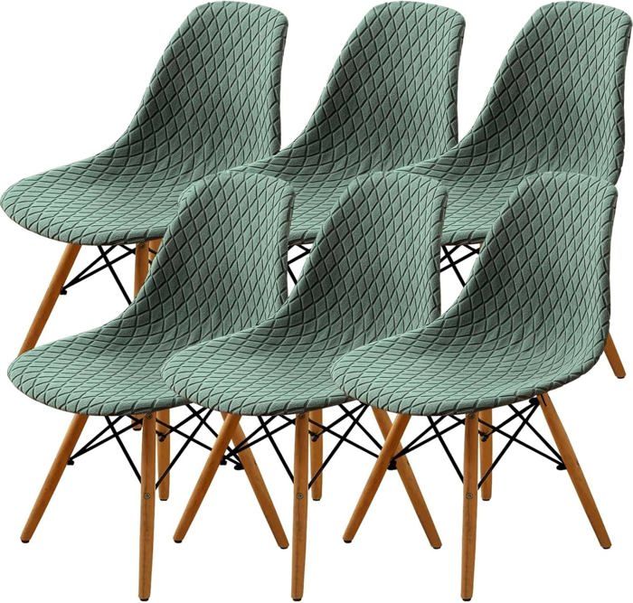 6Pcs Housse de Chaise Scandinaves Extensible Housse de Chaise de Salle à Manger (couleur:Haricot vert) 6Pcs Housse de Chaise Scandinaves Extensible Housse de Chaise de Salle à Manger (couleur:Haricot vert)