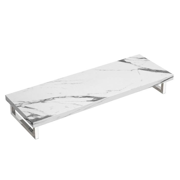 doporro Plan de Vasque en Bois 50x140cm Meuble sous Lavabo Plan Lave Mains avec 2 Supports en Inox
