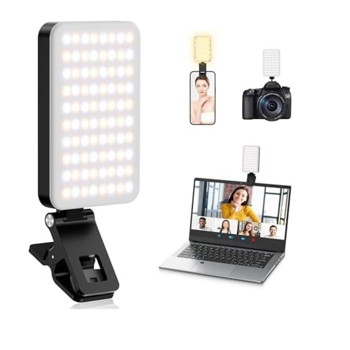 Lampe Selfie 60 LED Téléphone - Lumière Vidéo 3000-6500K Télécommande Batterie 2000mAh CRI 95+