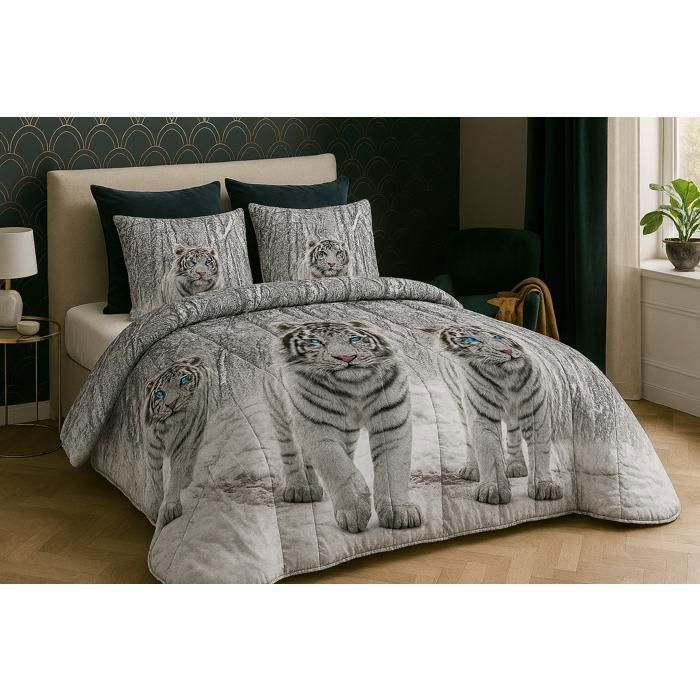 Couette - MORTREUX - Tigre - 200 x 200 cm - Mi saison - 350g/m² fibre siliconée