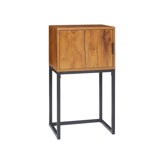 Console - FURNITURER - 40x30x76 cm - Design industriel - Bois & métal thermolaqué - Armoire 10 kg Console - FURNITURER - 40x30x76 cm - Design industriel - Bois & métal thermolaqué - Armoire 10 kg