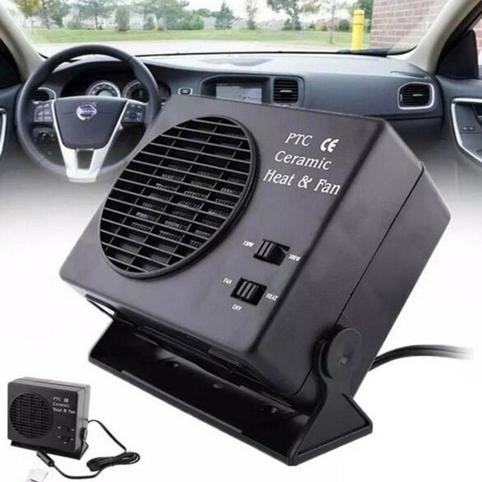 Chauffage De Voiture 12V 2 En 1 - Dégivreur Pare-brise Et Ventilateur - 150W, Base Pivotante 180°