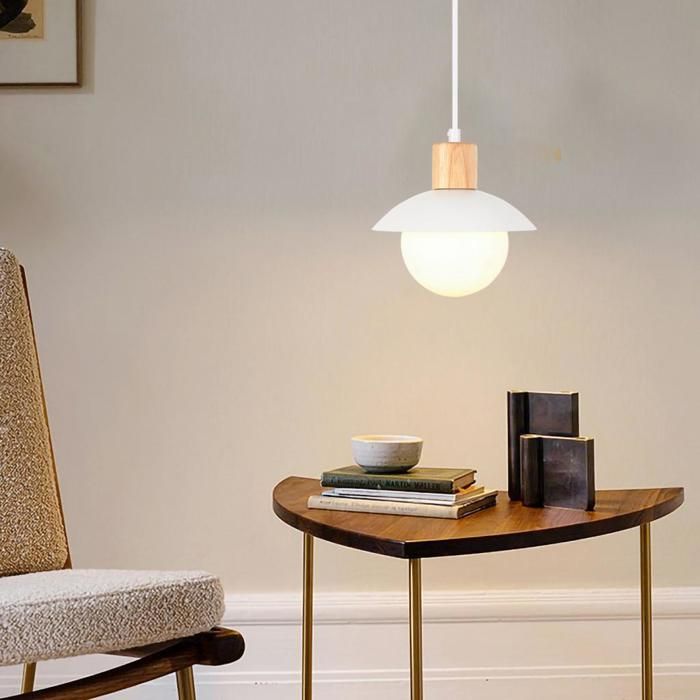WOTTES 1 x Suspension Contemporain Lustre Blanc Ø16CM G9 Lustre Luminaire Style Moderne éclairage Pour Salle à manger