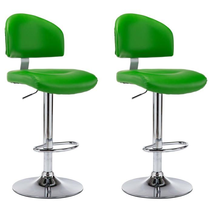 NEUF 2026 CHIC Chaises de bar SWEETY Tabourets HAUTE Set de 2 vert similicuir 43x47x(98-119) cm CCC1311