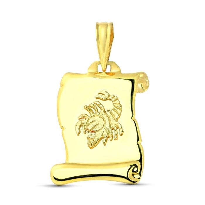Rouleau suspendu en or 18 carats orné du signe du Scorpion