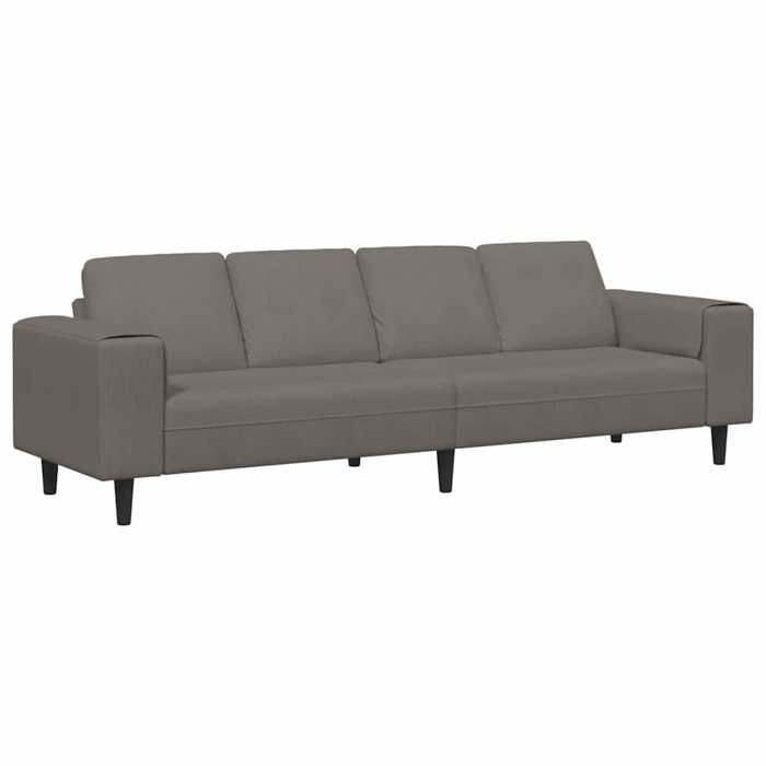 Les Soldes Canapé de salon( 4 PLACES) - CLOUD - grand sofa - Poids maximal: 440 kg - Gris clair 250x77x76 cm Tissu en velours côte
