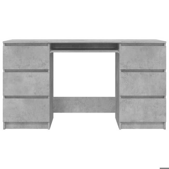 Bureau secrétaire contemporainrésistance stabilité（1 pcs） Meuble de Bureau Gris béton 140x50x77 cm Bois dingénierie @382018