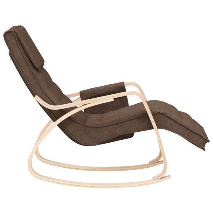 Fauteuil Allaitement - Brun - Chaise à bascule - Rocking Chair - Marron foncé Tissu 67x80x88 cm F1534