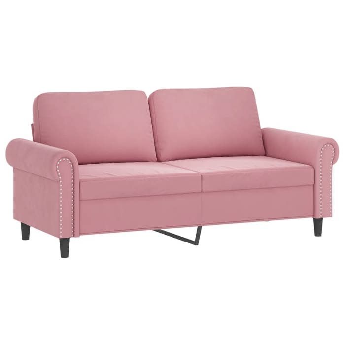 SOFA-Canapé salon - 2 places - (par siège) : 110 kg - oreillers - décoratifs - rose 140 cm velours C4327