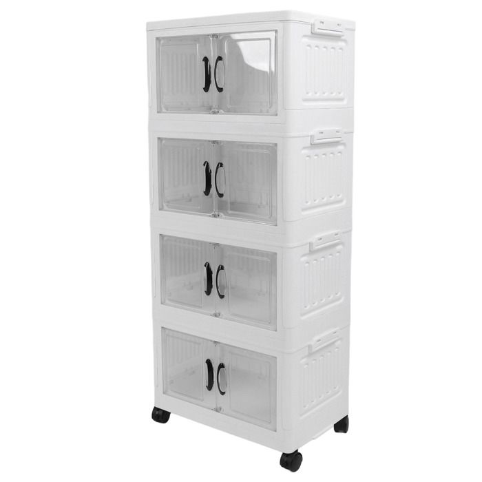 Sonew conteneur de stockage Bac De Rangement Empilable En Plastique Armoire De Rangement Pliable OB meuble boite 3 4 couches