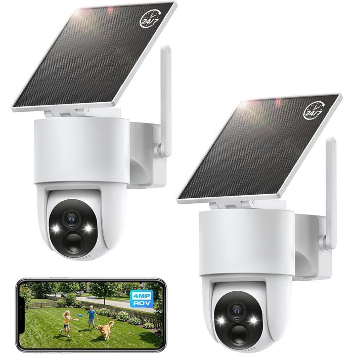 COOAU 4MP Camera surveillance wifi exterieure sans fil solaire