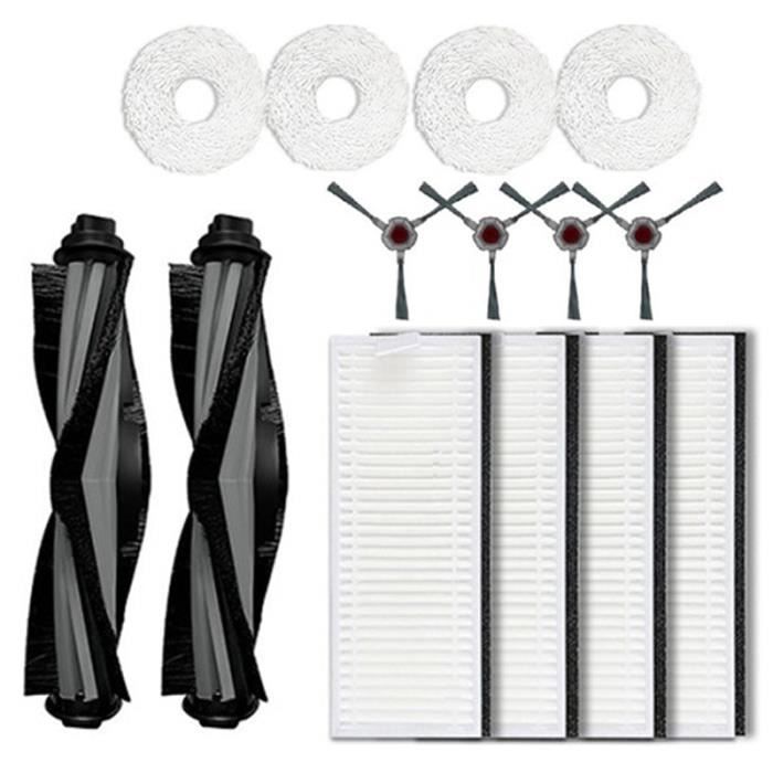 MuchLuckystar Brosse principale de rechange et 2 brosses latérales compatibles avec les aspirateurs Ecovacs pour deebot N20, N20 Plus, N20 pour robot Pro Plus