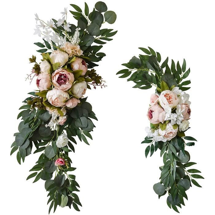 Kit de fleurs artificielles pour arche de mariage, lot de 2 tonnelles de pivoines  blanches avec feuilles d'eucalyptus, décorat[596] - Cdiscount Jardin