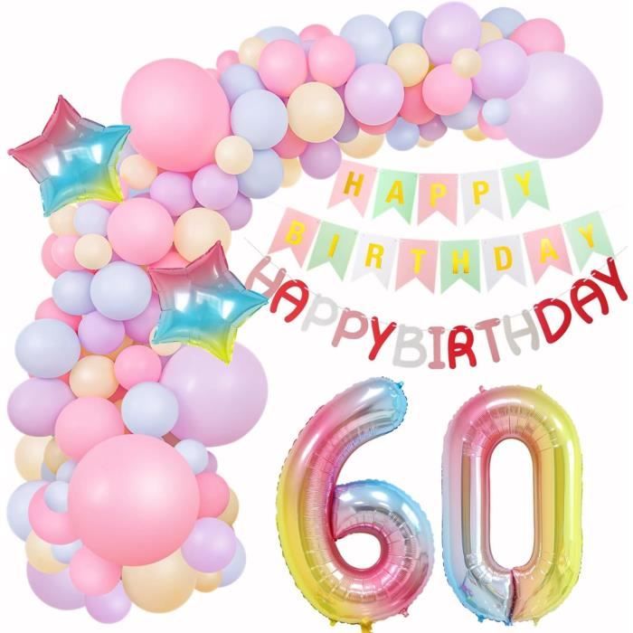 Ballon Decoration Anniversaire 60 An - Ballon Numéro 60 En Rouge - Deco
