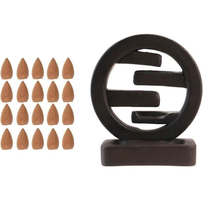 Brûleur d'encens à reflux en céramique, pour aromathérapie, tête de bouddha, fon
