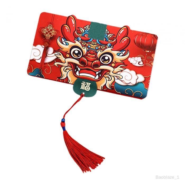 Enveloppe rouge du nouvel an chinois, paquet rouge Hongbao, vœux de cadeaux  de dragon 2024, 6 emplacements pour cartes - Cdiscount Beaux-Arts et  Loisirs créatifs