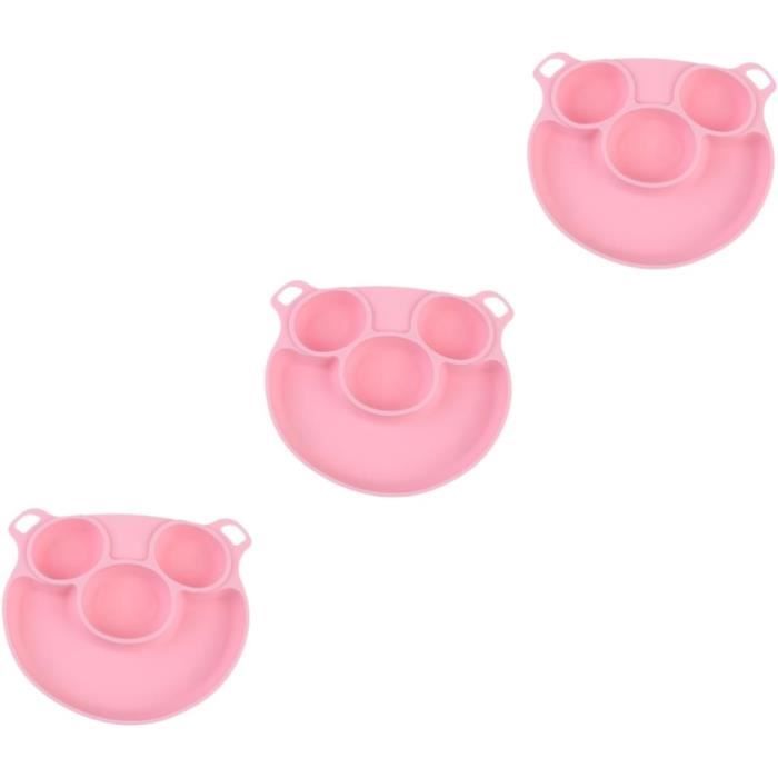 Assiette Bébé Ventouse 3 Compartiments Acier Inox 9" – Anti-Dérapante & Incassable