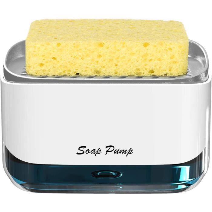 Distributeur De Liquide Vaisselle  Noir ,  éponge Non Incluse Distributeur De Savon 2 En 1 Distributeur De Savon A Pompe Avec Porte Eponge 98989767