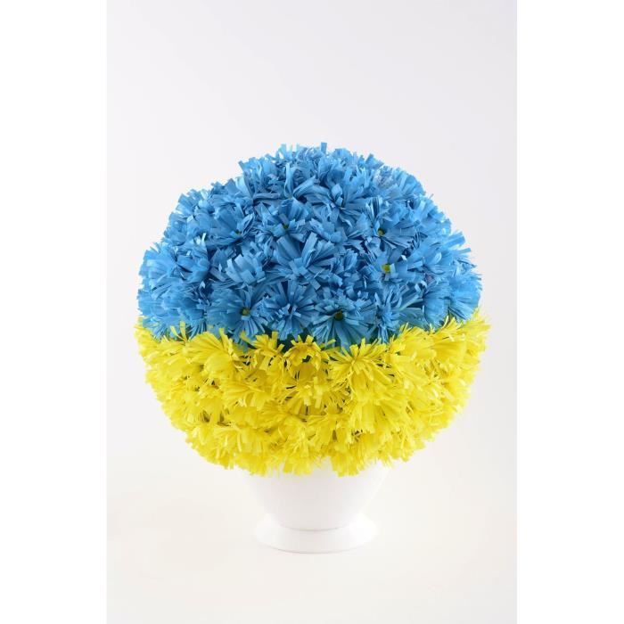 Bouquet de Fleurs artificielles fait main bleu-jaune en papier Déco maison  -878826223 - Cdiscount Maison