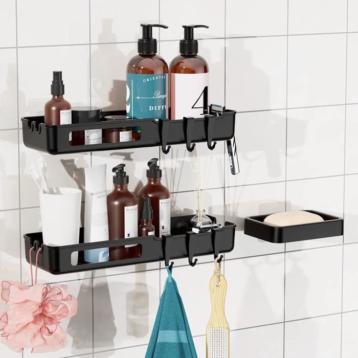 Etagere Douche, 3 Pcs Étagère Douche Sans Percage, Rangement Douche