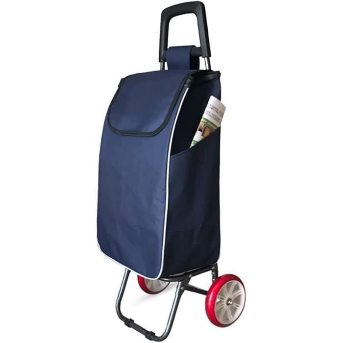 Chariot De Courses sur 2 Roues, 30 litres Pliable Caddie Chariot pour Personnes Âgées Pousser Et