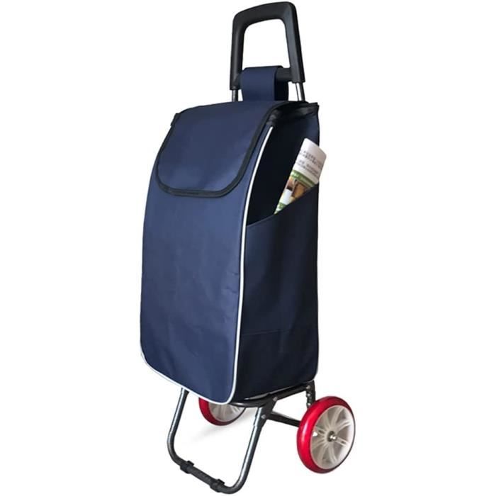 Chariot De Courses sur 2 Roues, 30 litres Pliable Caddie Chariot pour Personnes  Âgées Pousser Et Tirer Panier Sac À roulettes [549]