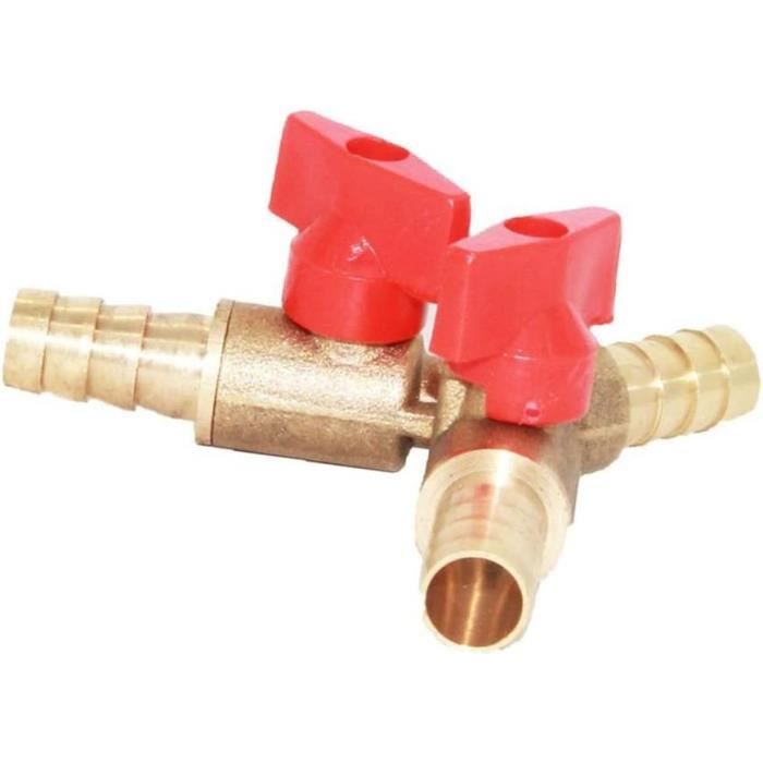 Hooshing Lot De 2 Robinets D'arrêt à Boisseau Sphérique Pex 1/2" En Laiton - Port Complet - Quart De Tour - Pour Eau Chaude (rouge) Froide (bleu