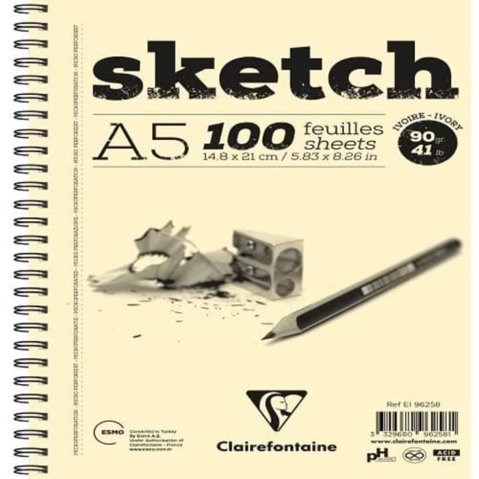 96288C - Pochette Dessin Scolaire - 10 Feuilles Papier Dessin Blanc Lisse - A3 29,7x42 cm 200g 