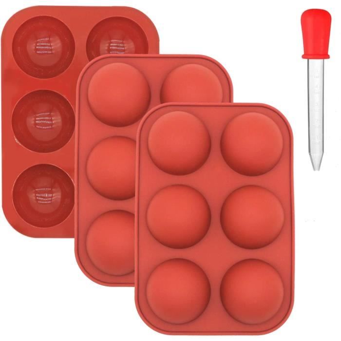 Moules Silicone Demi-Sphère EVILTO - 2 Pièces 8cm - Pour Chocolat, Mousse, Desserts