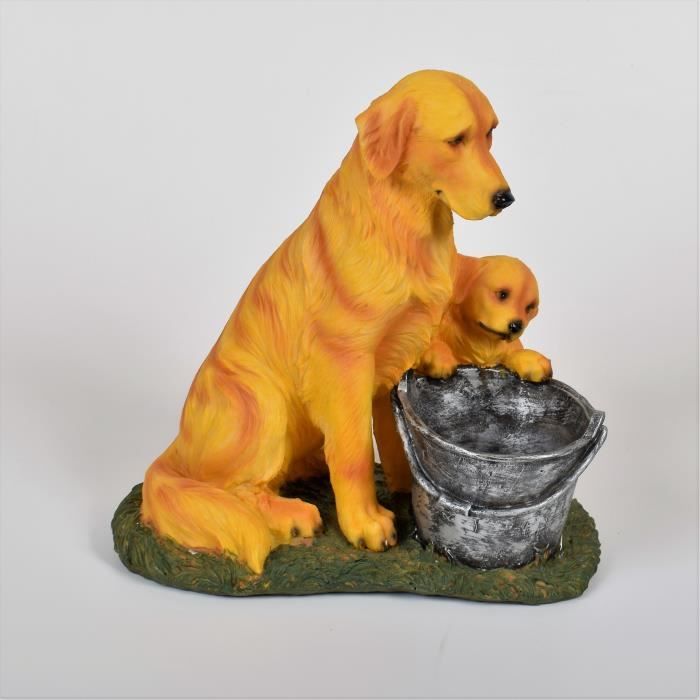 Pot de fleurs en résine Chiots d' Animal de chien Statue 