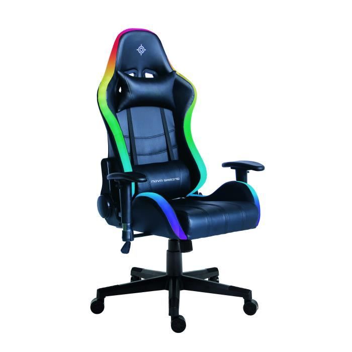 NOVA GAMING Chaise Gaming PHENIX LED Siege baquet Ergonomique