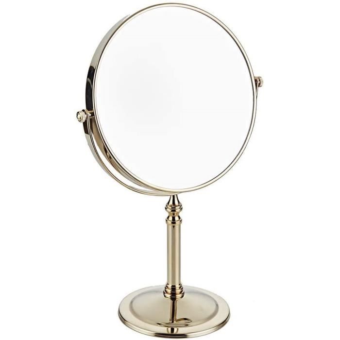 Miroir De Table Vintage Réglable - Beige, 19,5 X 11 Cm - Pour Maquillage, Bureau, Chambre - Rotation à 360° - 4