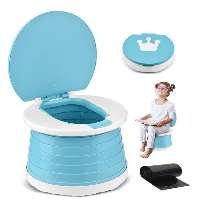 Siège De Toilette Pliable Pour Enfant 2-en-1 - Apprentissage Propreté, Voyage, Motif Ours Polaire