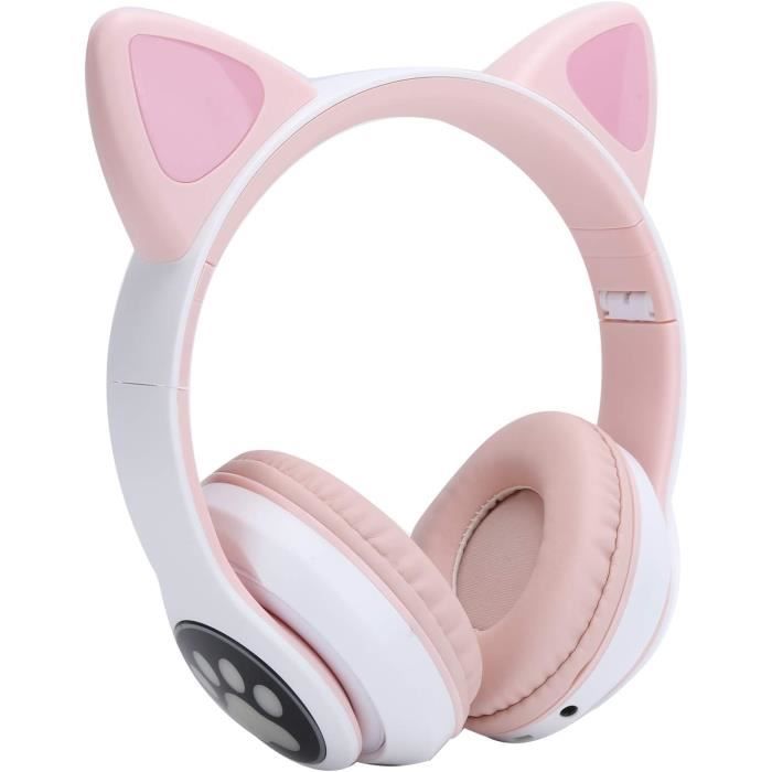 Casque d'oreille de chat sans fil Bluetooth Led Lights pour les enfants  Fille