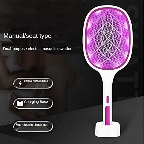 Raquette Pliable Lampe UV Raquette Anti Moustiques 4000V Rechargeable USB - Pliable Avec Lampe UV - Pour Intérieur Et Extérieur Raquette Avec Lampe UV