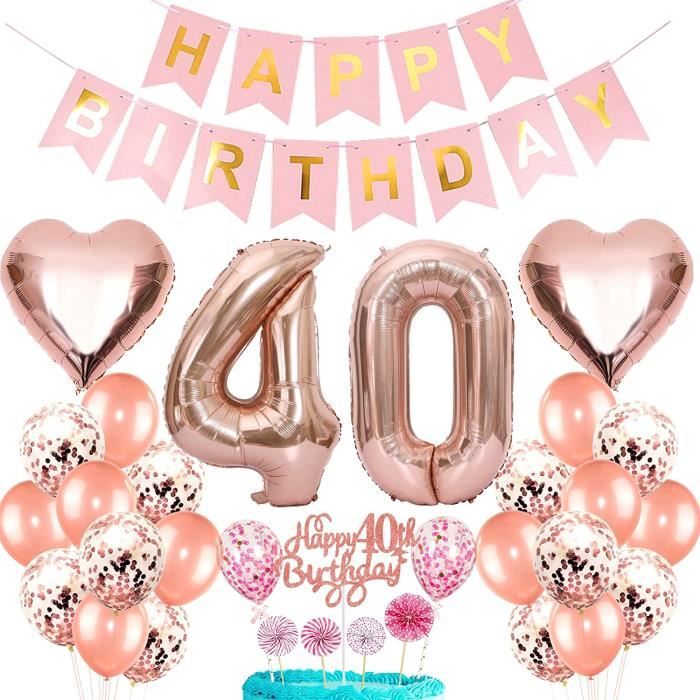 DECORATION ANNIVERSAIRE 40 Ans, Ballon 40 Ans De Fête En Noir Or EUR 22