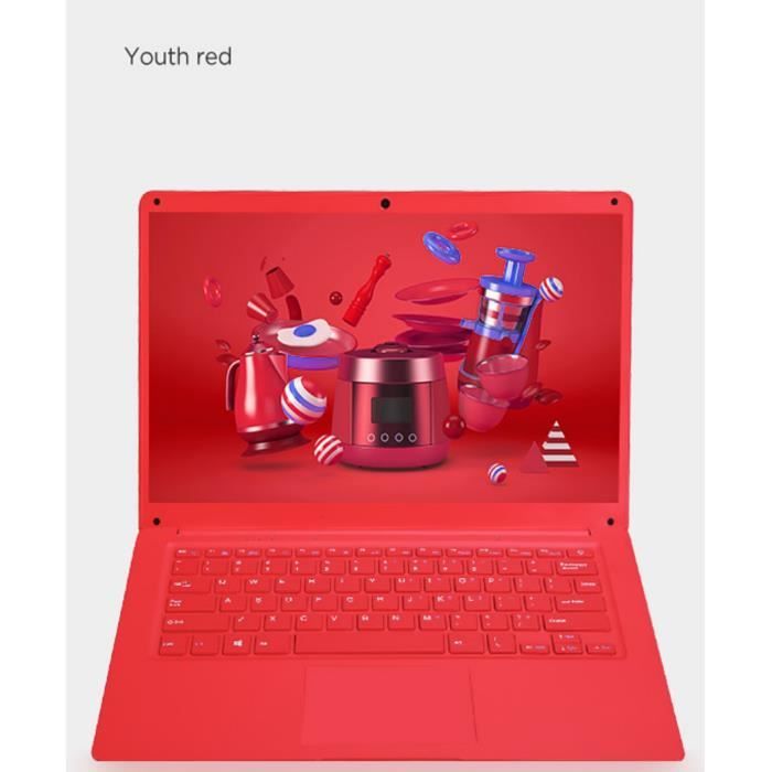 Top achat PC Portable Ordinateur portable 14 pouces HD, PC Portable F142 Intel Celeron J3455, RAM 6Go, ROM 512Go, Windows 10,  Wifi - BT4.0, 5000mAh Rouge pas cher