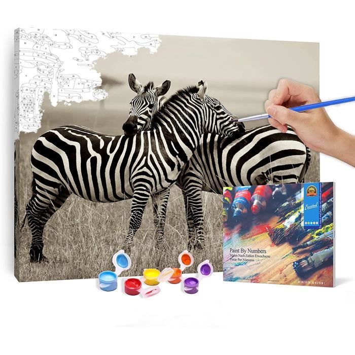 Bougimal Peinture Par Numéros Adulte 40x50cm - Kit Complet Forêt Verte Avec Pinceaux Et Acryliques Pour Débutants