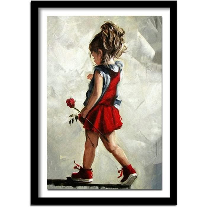 Peinture Par Numéro Pour Adulte Peinture Par Numéros DAERLE 'Fille Aux Fleurs' - Kit Complet Toile 30x40cm, Peintures Et Pinceaux Peinture Numero Adulte