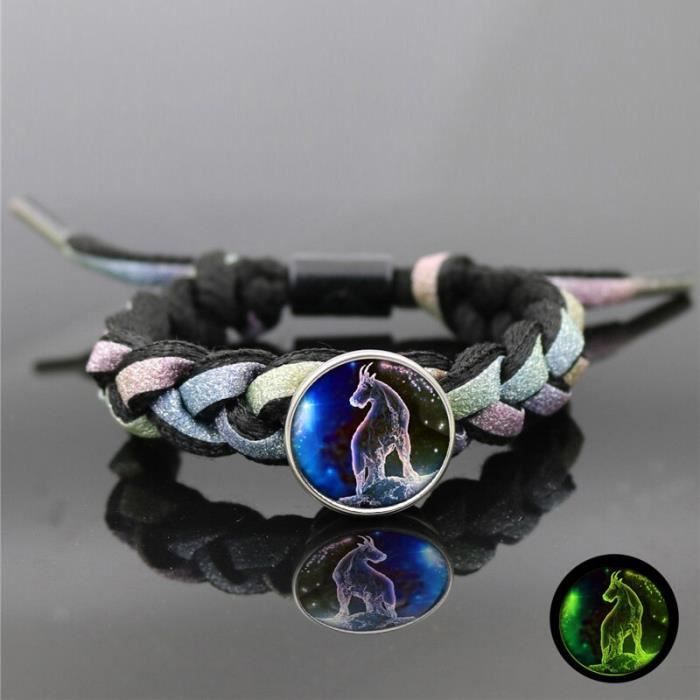Black 12 Capricorne Bracelet Signe Du Zodiaque Lumineux Fait A La Main Bijoux Lion Poissons Cancer Bouton P Achat Vente Bracelet Gourmette Black 12 Capricorne Bracelet S Cd