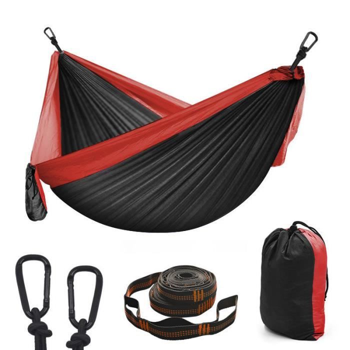 Hamac de camping d'extérieur - Hamac parachute portable super léger avec deux sangles d'arbre - En nylon - Arbre de voyage (vert foncé, 270 x 140 cm) | Leroy Merlin