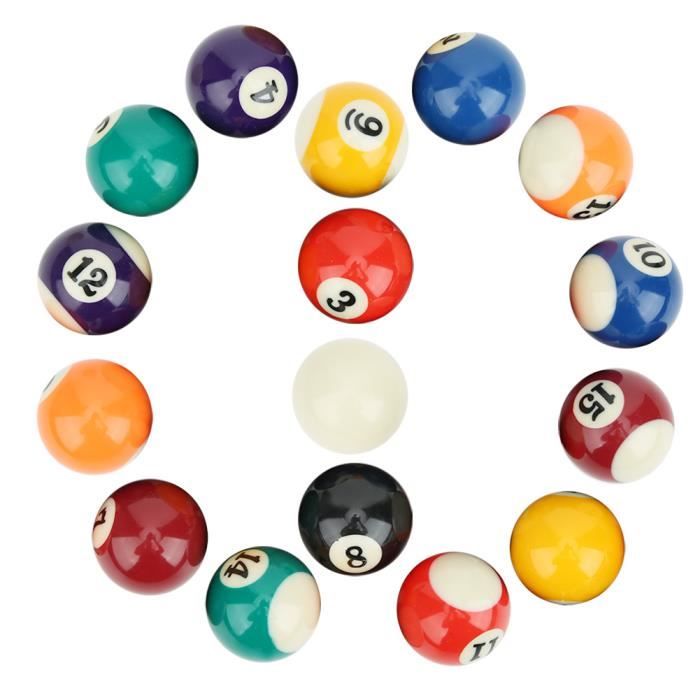16 Billes De Billard En Résine 32 Mm - Kit Complet Avec Boule Blanche, Pour Jeux, Décoration, Collection - 6