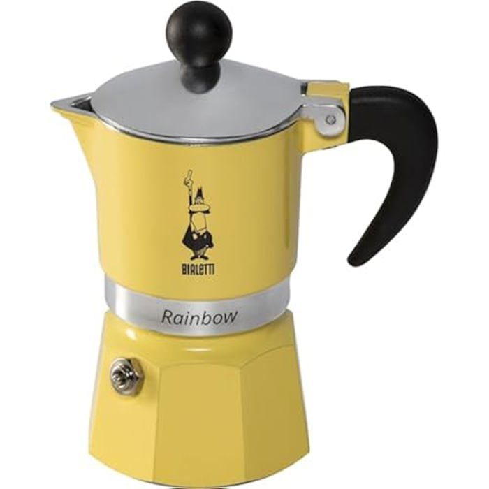 Cafetière moka BIALETTI RAINBOW 1TZ Jaune 1 Litre Réutilisable
