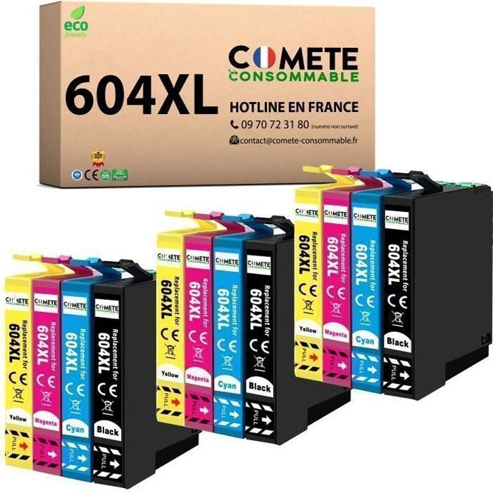 604XL - Pack de 12 Cartouches d'encre compatibles Epson 604 XL Anans ...